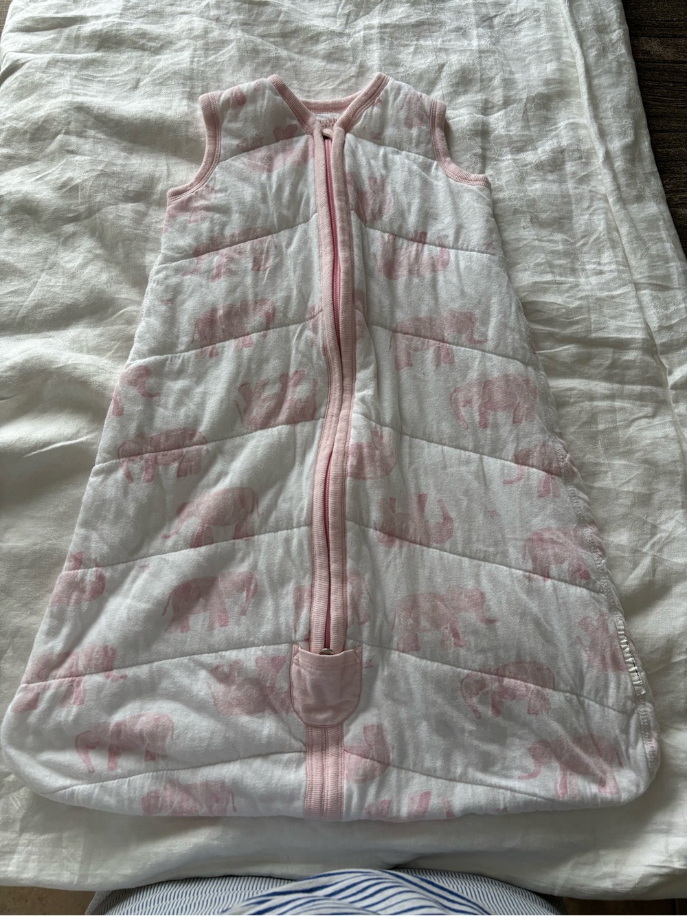 Burt's Bees Pink Elephant Quilted Sleep Sack